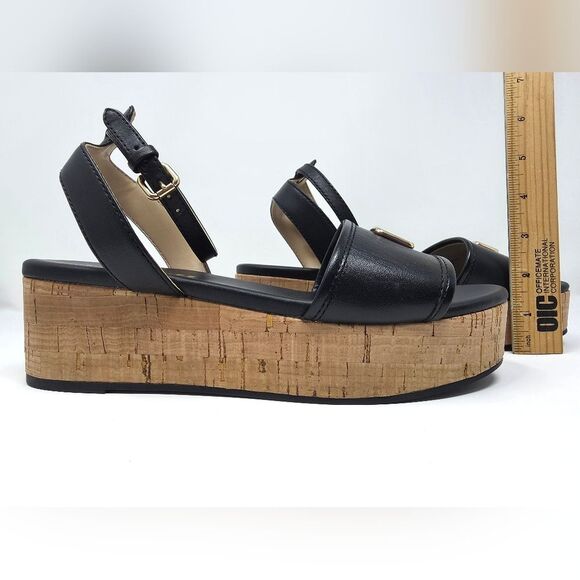 Coach Tullie Leather Platform Strap Sandal Black Women's Size 6.5 CR884 - Picture 11 of 16